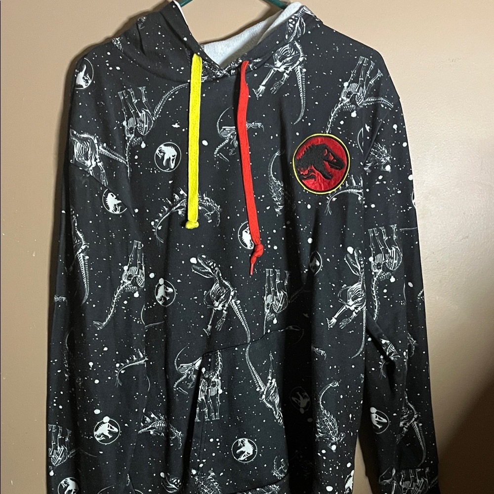 😄Jurassic park hoodie kangaroo pocket